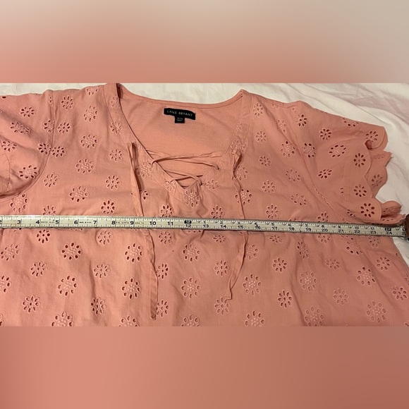 Lane Bryant Pink Eyelet Lace-Up Top Women’s 18/20 - Picture 6 of 7